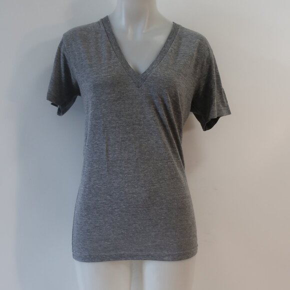 Womens Aviator Nation Gray White Venice California Graphic V-Neck T-Shirt Top M - Picture 6 of 7